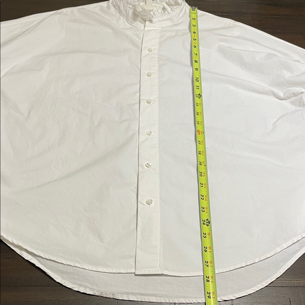 Alex Mill White Ruffle Collar Blouse Button Front Cotton Top Size L - Picture 11 of 13